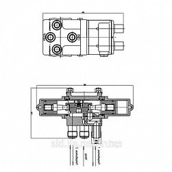 Бронзовый распределитель 4-х ходовой двухпозиционный штуцерный с электромагнитным управлением