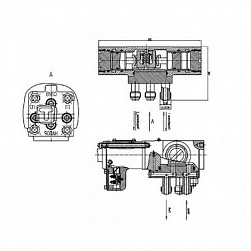 Титановый манипулятор 4-х ходовой штуцерный 2-х позиционный с электромагнитным и ручным управлением