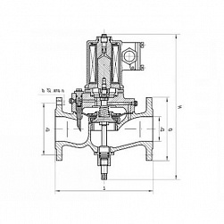 Бронзовый запорный проходной фланцевый клапан с электромагнитным и ручным приводом